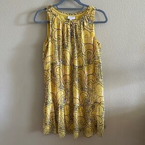 LOFT Yellow Paisley Midi Dress